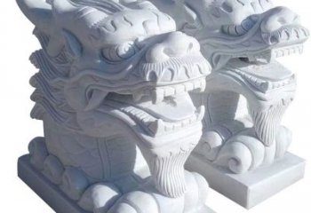 天津精致石雕龙头雕塑，打造建筑雕塑景观