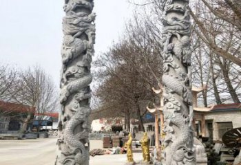 天津中领雕塑传统工艺制作精美石雕盘龙柱