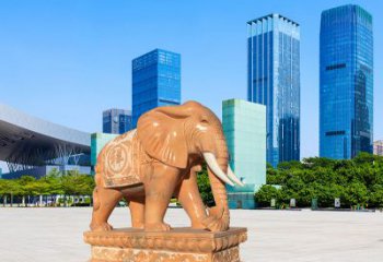 天津大象雕塑，现代大象喷水雕塑，营造雅致优雅氛围