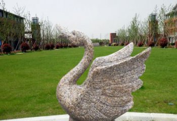 天津石雕喷水天鹅吐水鸭子水景流水组件