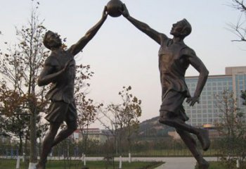 天津铜雕打篮球人物