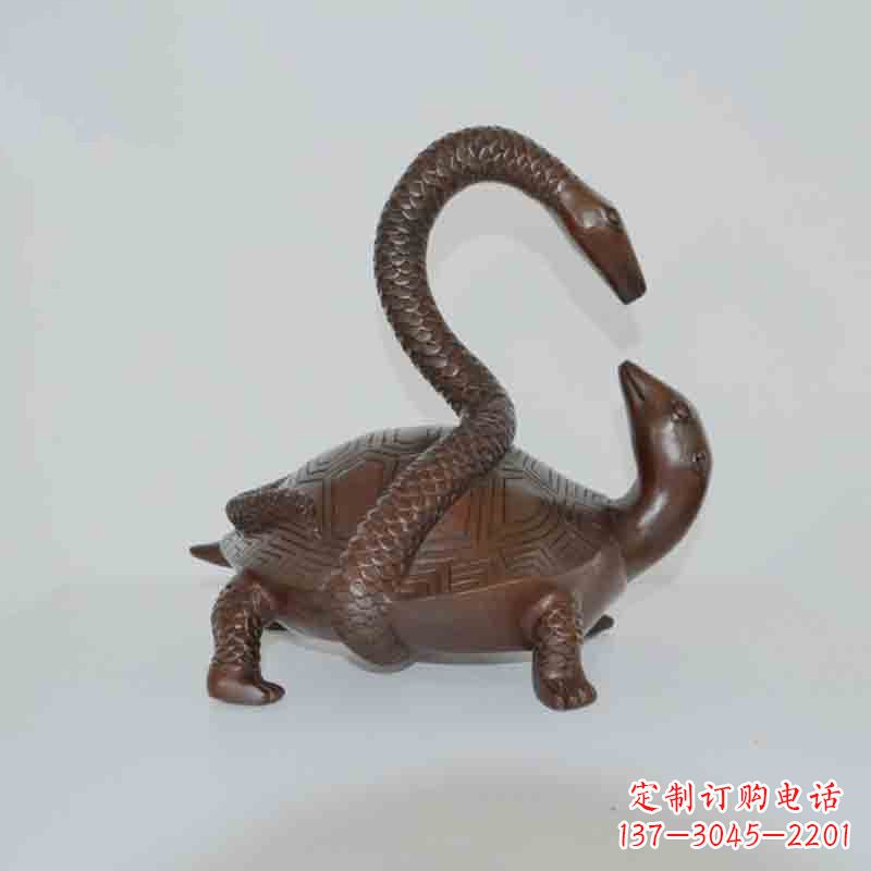 天津乌龟背蛇龟蛇铜雕