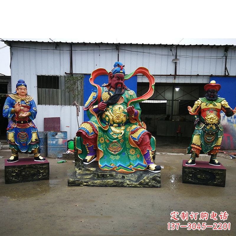 天津武财神关公彩绘雕塑