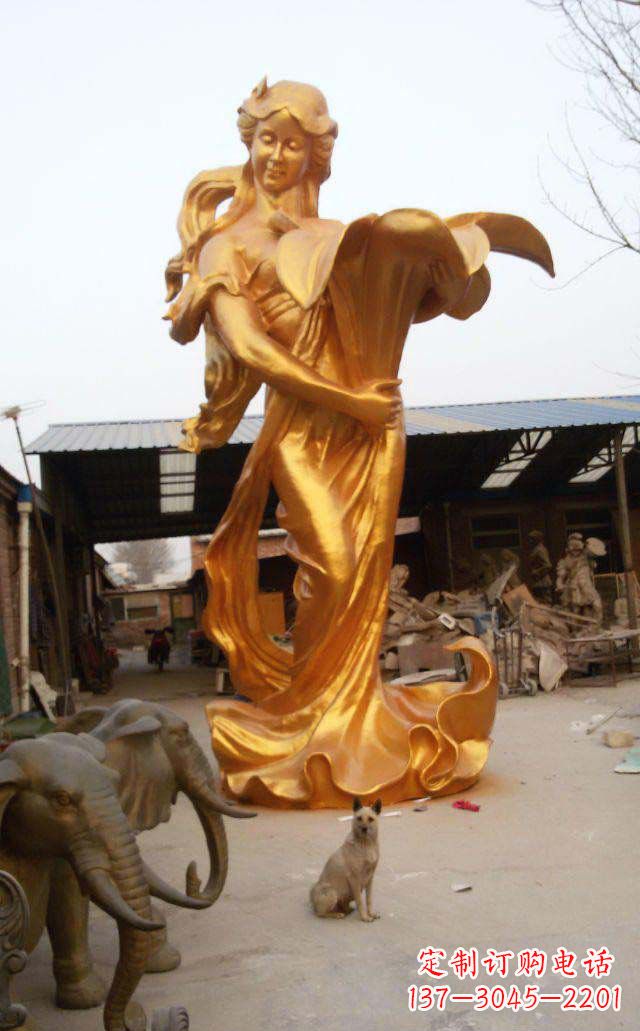 天津西方美女人物铜雕