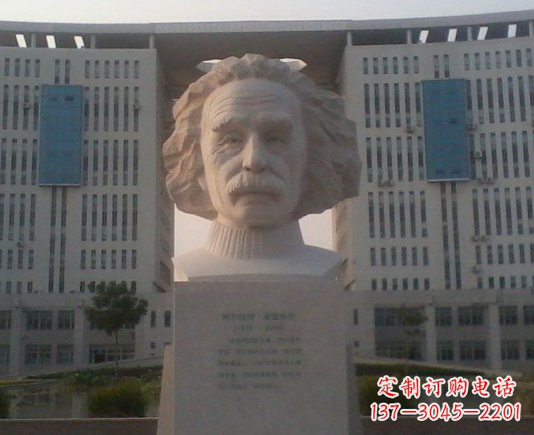 天津西方名人爱因斯坦头像石雕