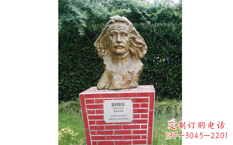 天津西方名人爱因斯坦头像铜雕