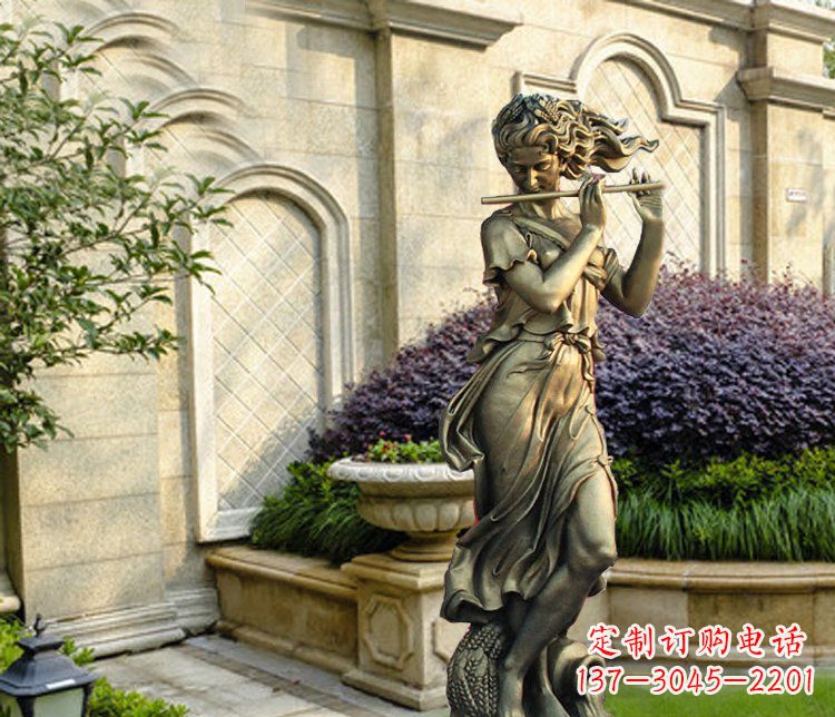 天津西方女人别墅景观铜雕塑