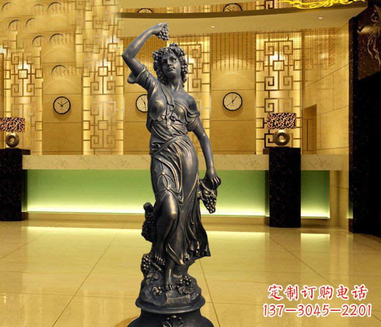 天津西方女人别墅景观铜雕塑 (2)