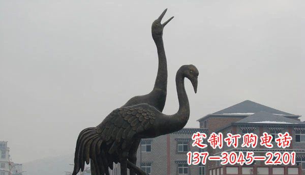 天津仙鹤公园景观铜雕