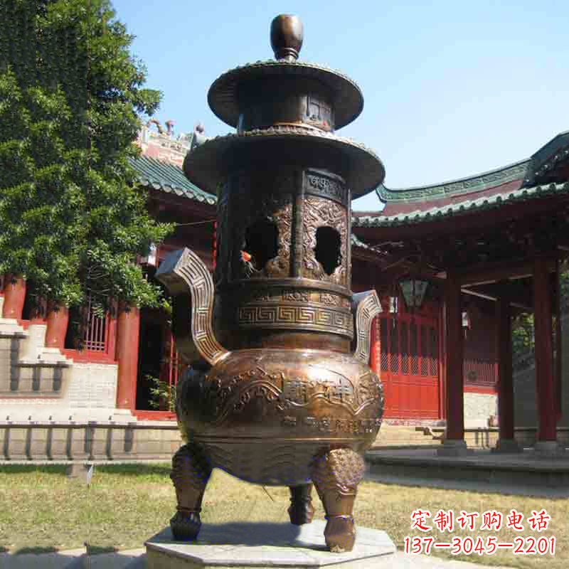 天津现代铜制香炉铜雕香炉