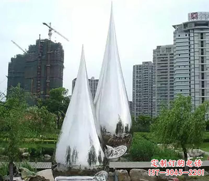 天津小区不锈钢水滴雕塑