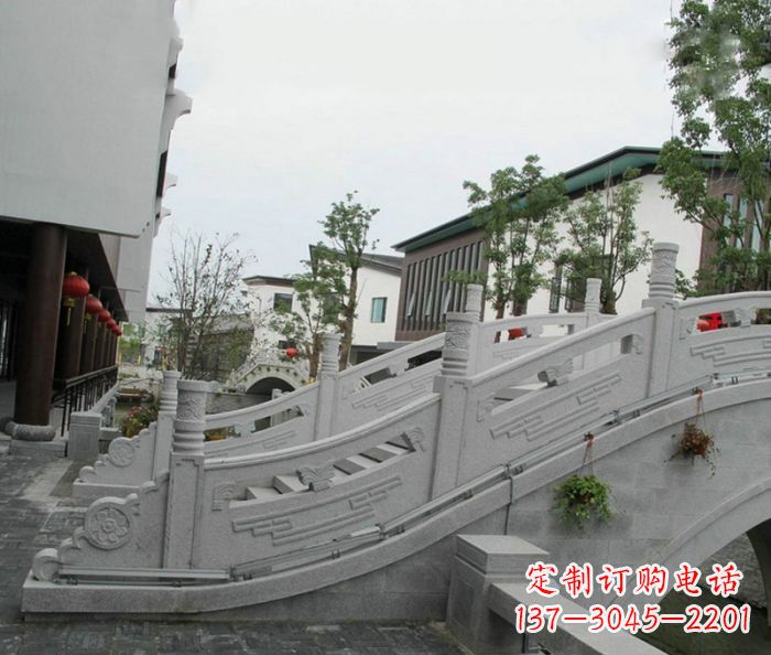 天津小区景观大理石拱桥