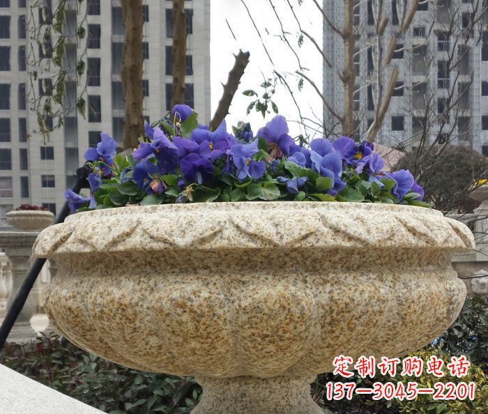 天津小区景观大理石花盆石雕