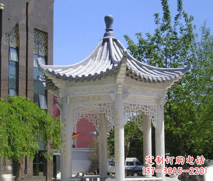 天津小区景观大理石凉亭