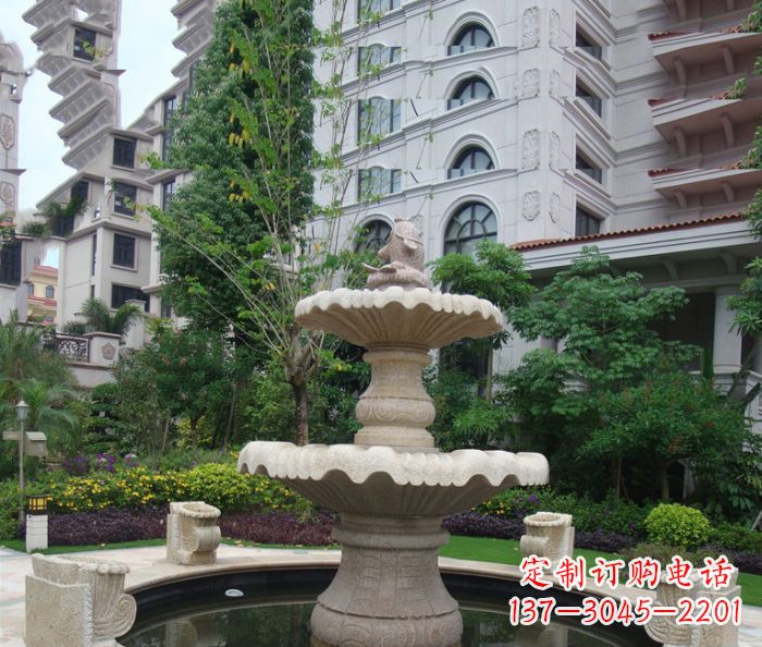 天津小区景观大理石鲤鱼喷泉石雕