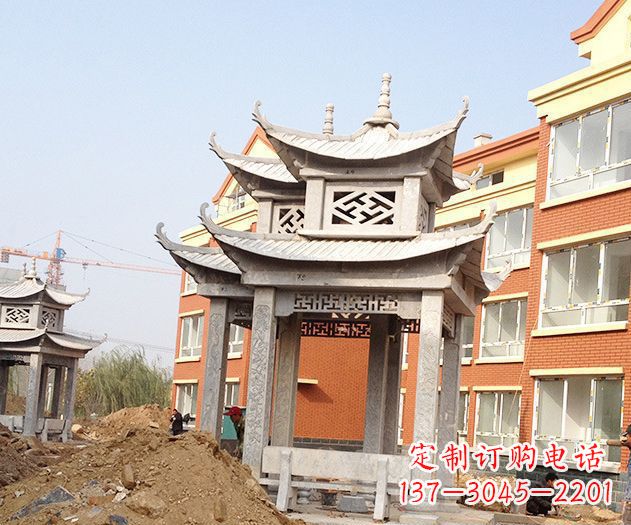 天津小区景观大理石凉亭石雕