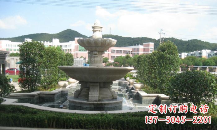 天津小区景观大理石喷泉石雕 (2)