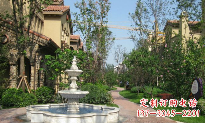 天津小区景观大理石喷泉石雕 (5)