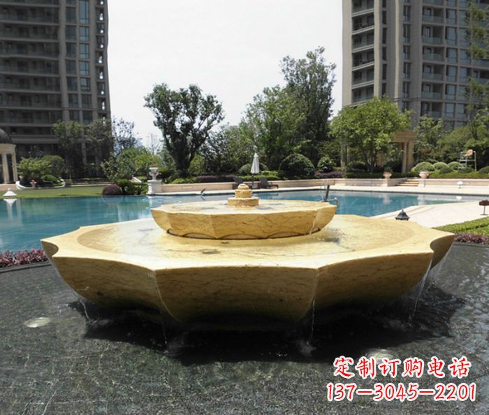 天津小区景观大理石喷泉石雕 (6)