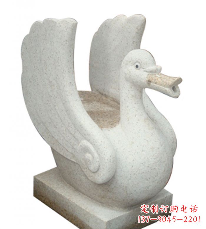 天津小区景观大理石天鹅喷泉石雕 (2)