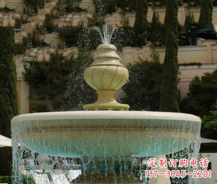天津小区景观多层喷泉石雕_2