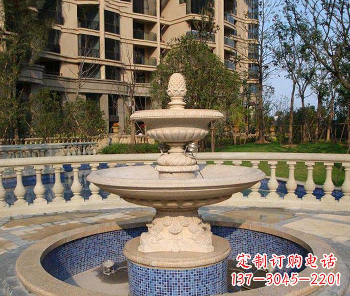 天津小区景观多层喷泉石雕