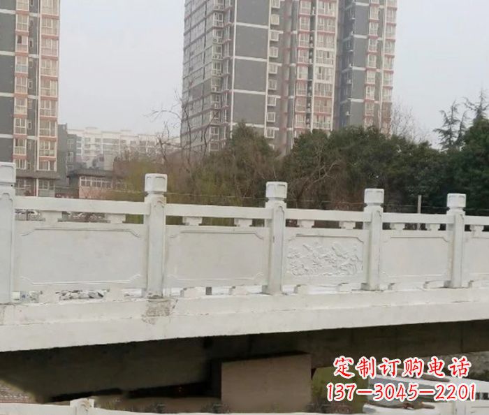 天津小区景观汉白玉石雕栏板 (2)