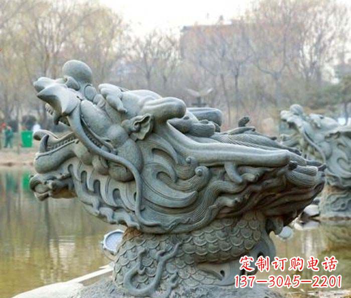 天津小区景观龙头喷泉石雕