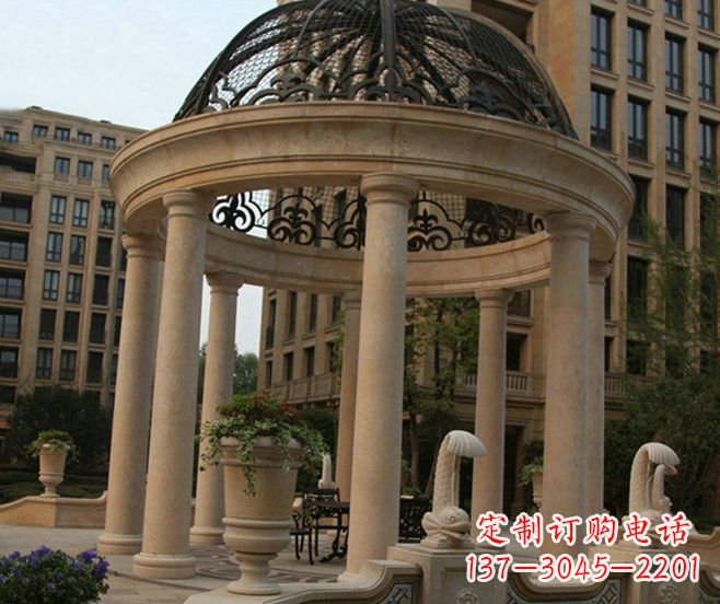 天津小区景观欧式石雕凉亭