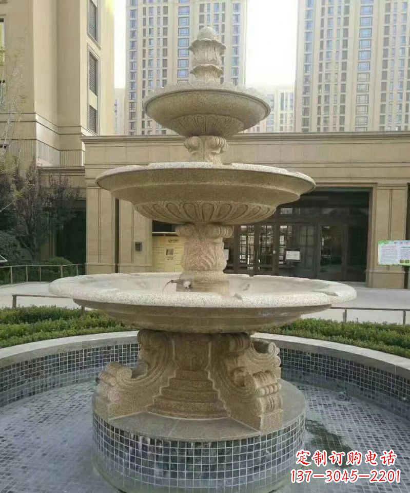 天津小区喷泉石雕 (2)