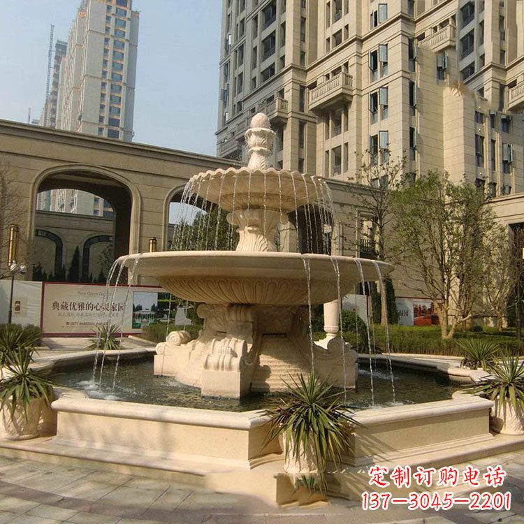天津小区庭院石雕欧式喷泉