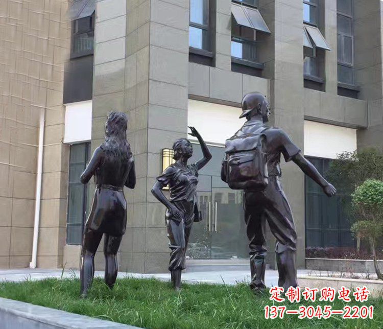天津小区铜雕美女人物雕塑