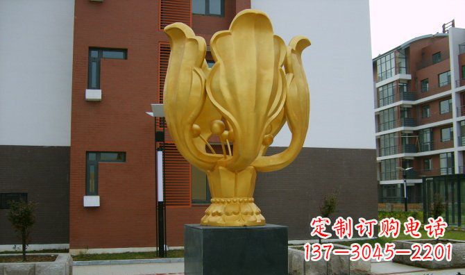 天津校园不锈钢紫荆花雕塑