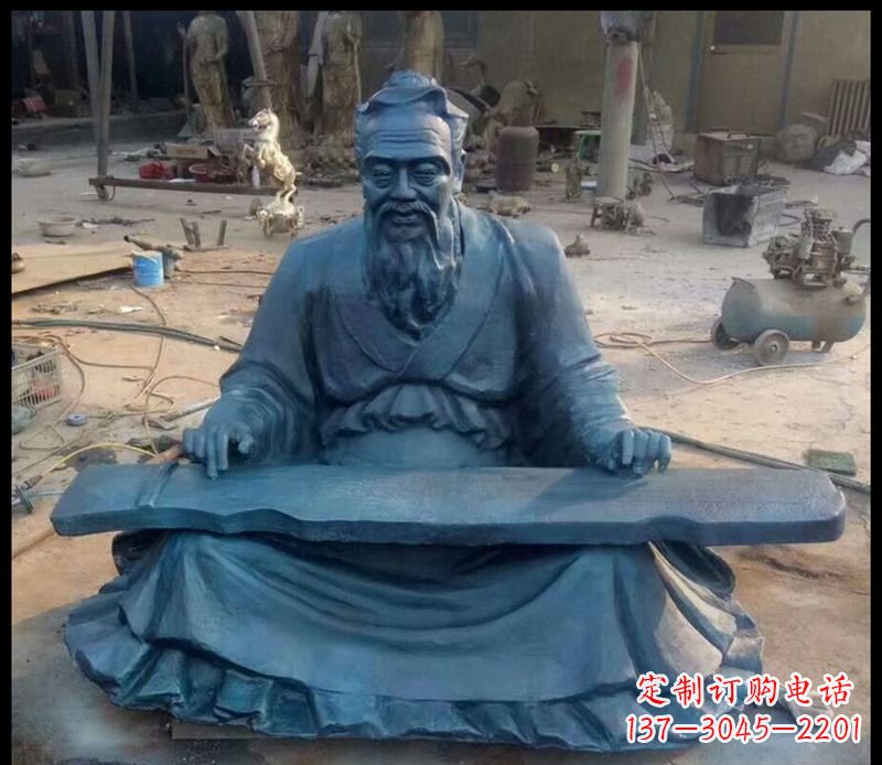 天津校园孔子弹琴铜雕