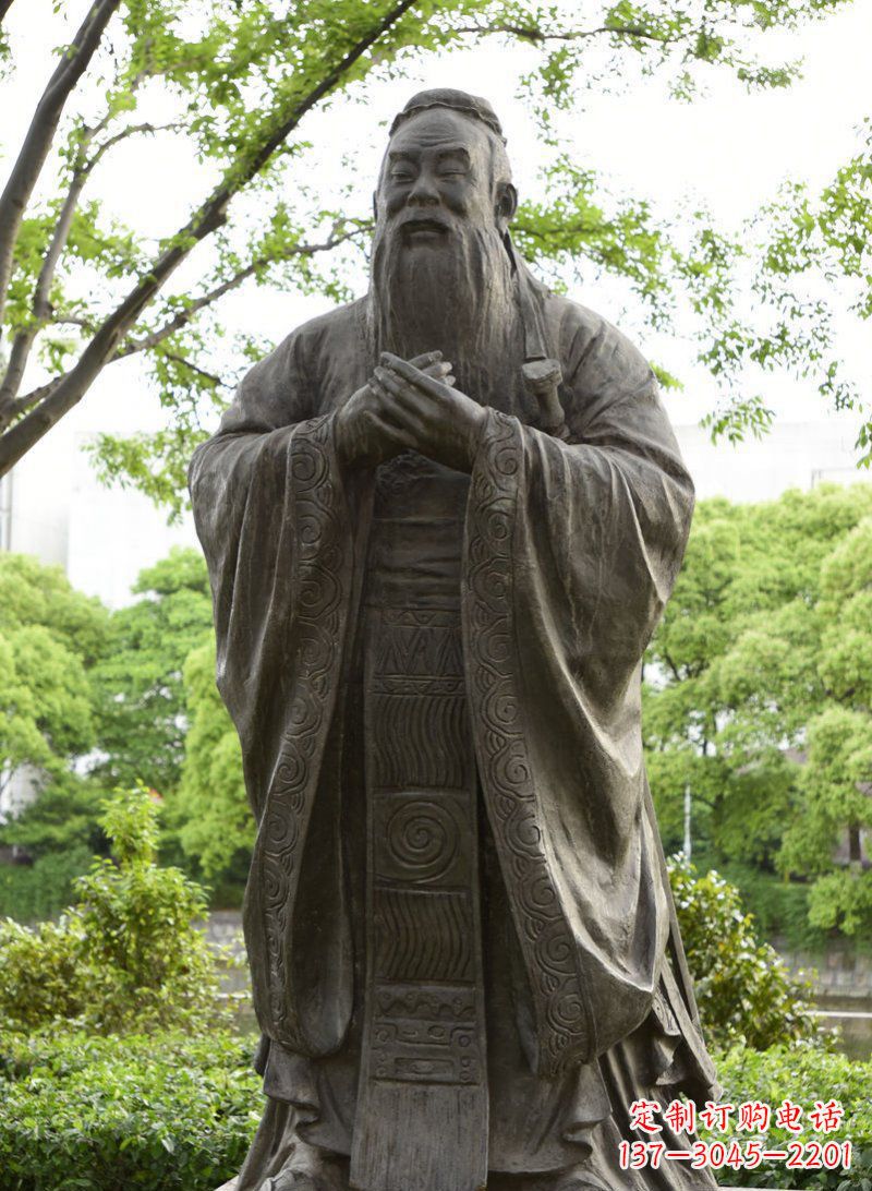 天津校园孔子行教像铜雕 (2)