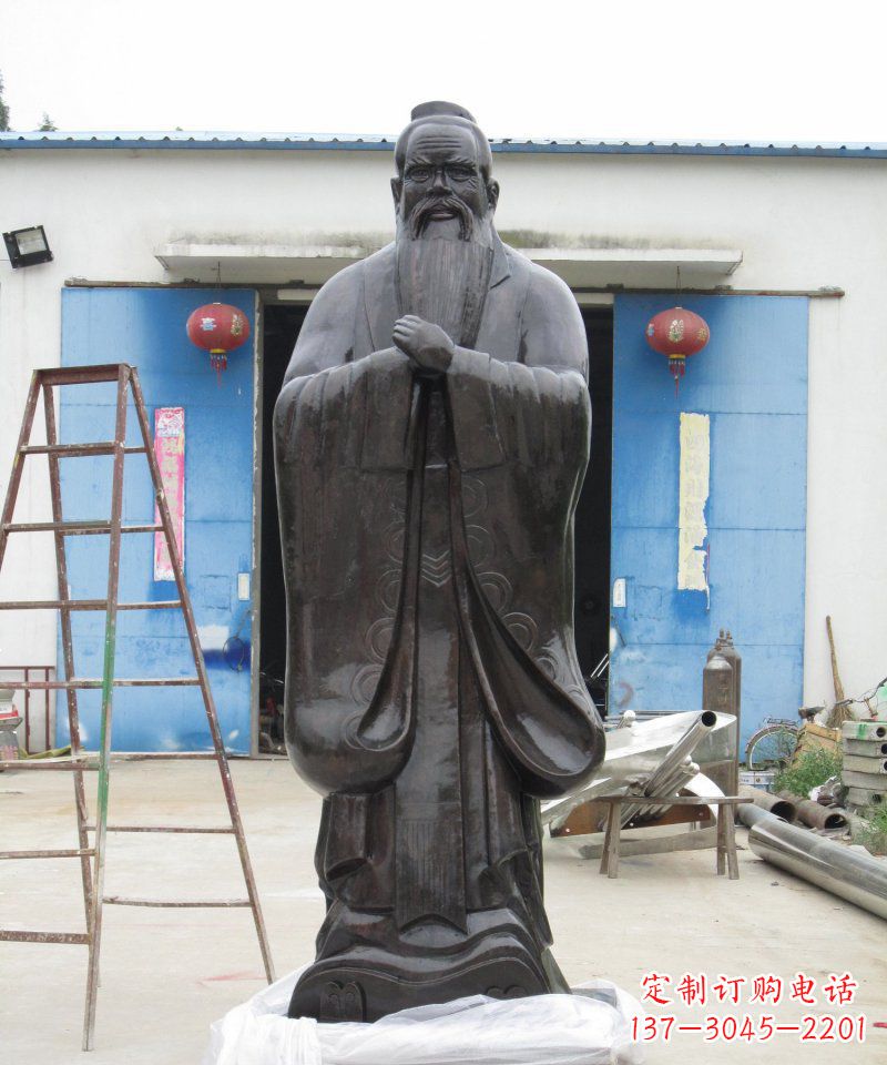 天津校园老子古代名人铜雕