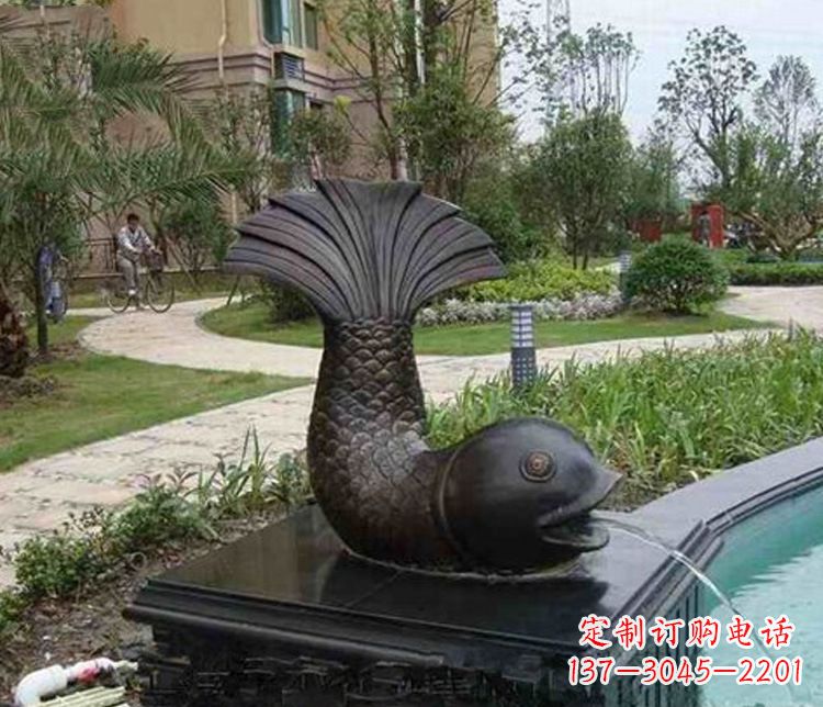 天津鱼喷泉铜雕
