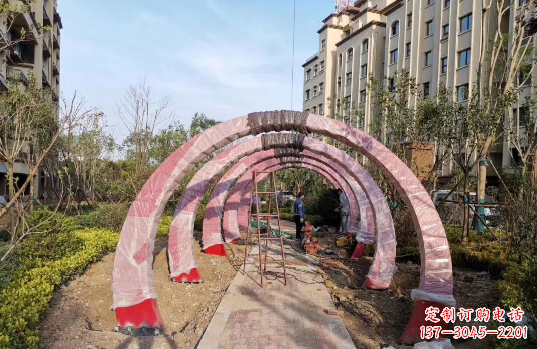 天津园林不锈钢拱门景观雕塑