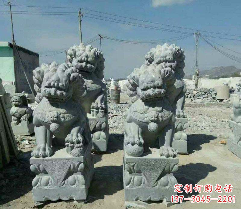 天津园林仿古狮子景观石雕