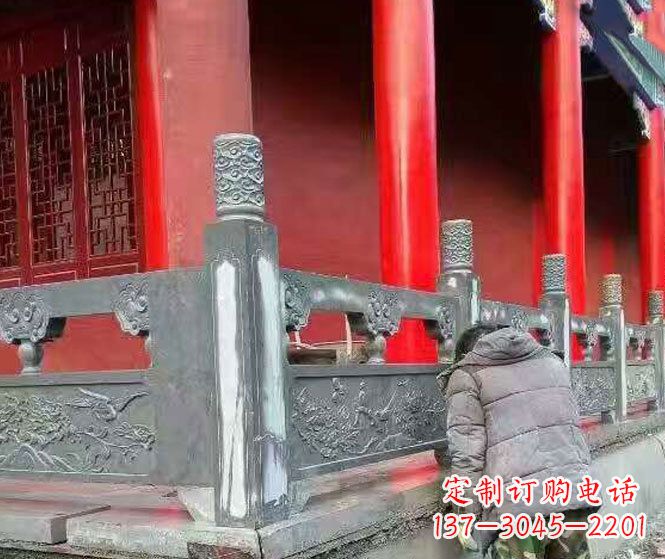 天津园林仿古石栏板景观石雕 (9)