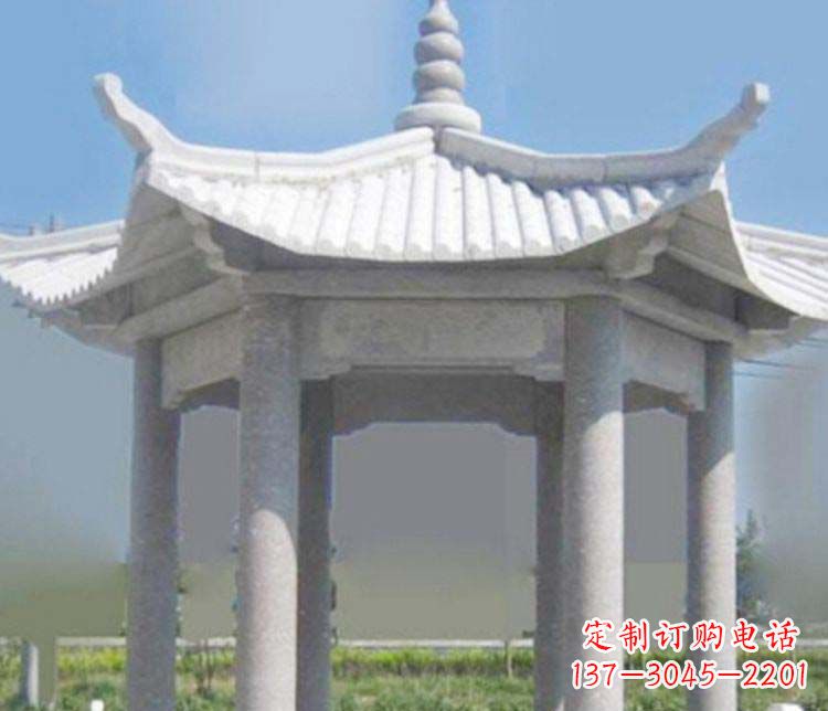 天津园林仿古石凉亭景观石雕