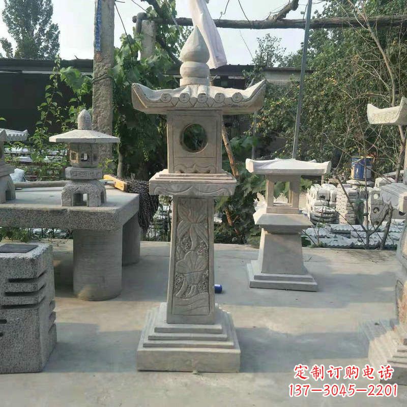 天津园林仿古做旧中式石灯