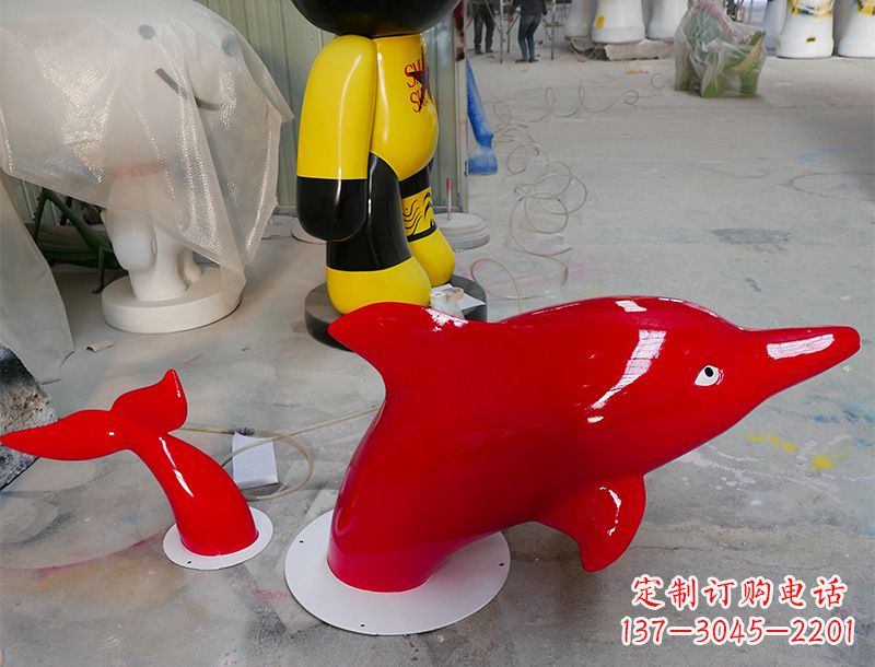 天津园林广场创意海豚入水出水雕塑摆件