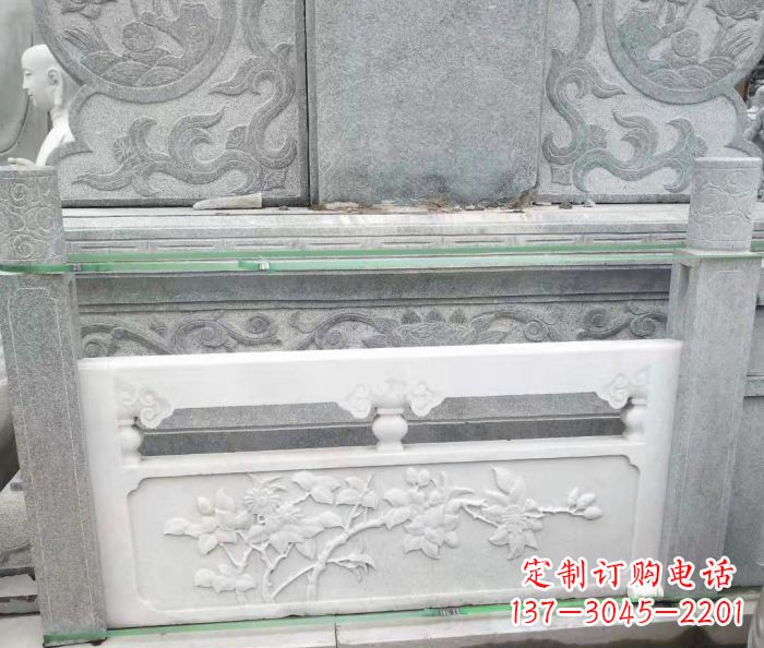 天津园林汉白玉石浮雕栏板 (3)