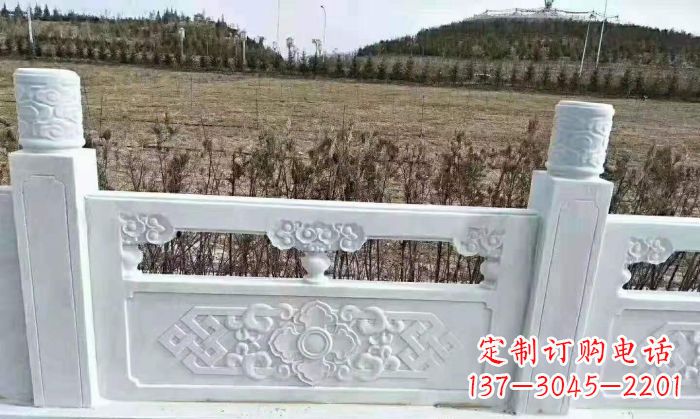 天津园林汉白玉石浮雕栏板 (4)