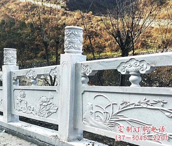 天津园林景观大理石栏板石雕 (7)