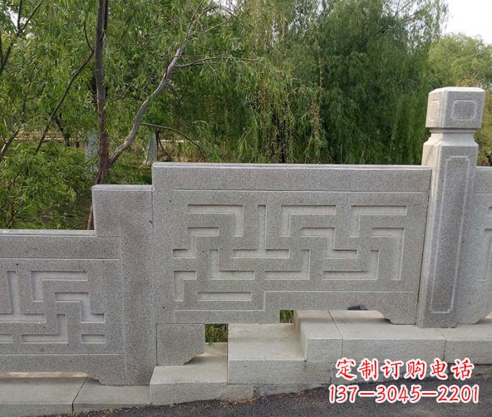 天津园林景观大理石桥栏板石雕 (7)