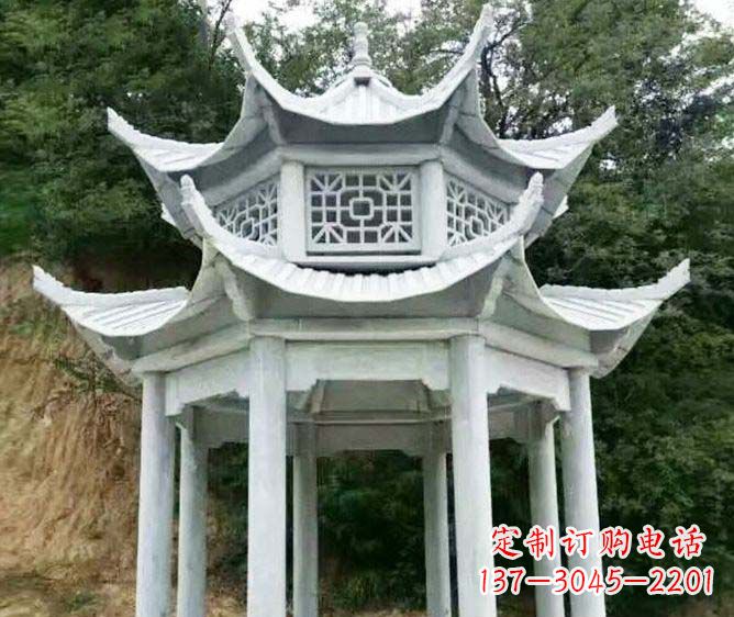 天津园林景观多层凉亭石雕