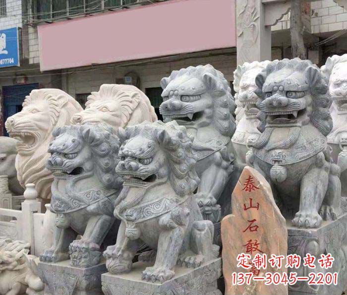 天津园林景观仿古狮子石雕