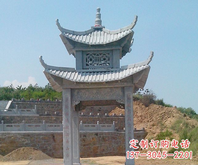 天津园林景观仿古石雕凉亭